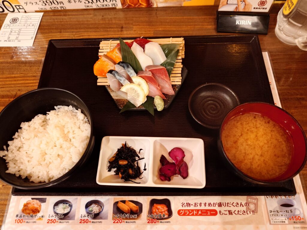 札幌市 北区 北24条駅 北5条手稲通 恵美須商店 北24条 お刺身定食