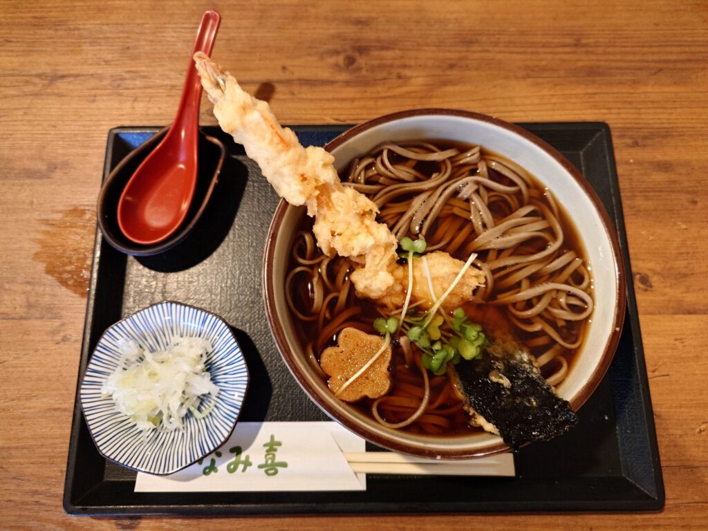 札幌市 北区 篠路 篠路駅 板そば なみ喜 篠路店 ハーフ海老天