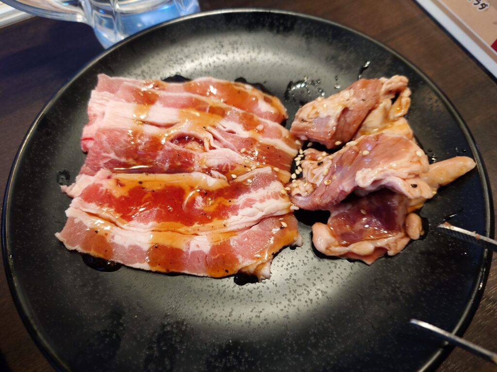 札幌市 中央区 大通駅 狸小路 岩見沢精肉卸直営 牛乃家 本店 特選牛炙りカルビと牛乃家豚ハラミ