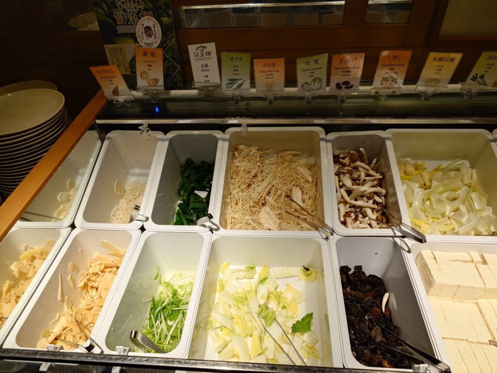 札幌市 東区 元町駅 宮の森・北24条通 しゃぶ葉 札幌元町店 野菜コーナー（左）