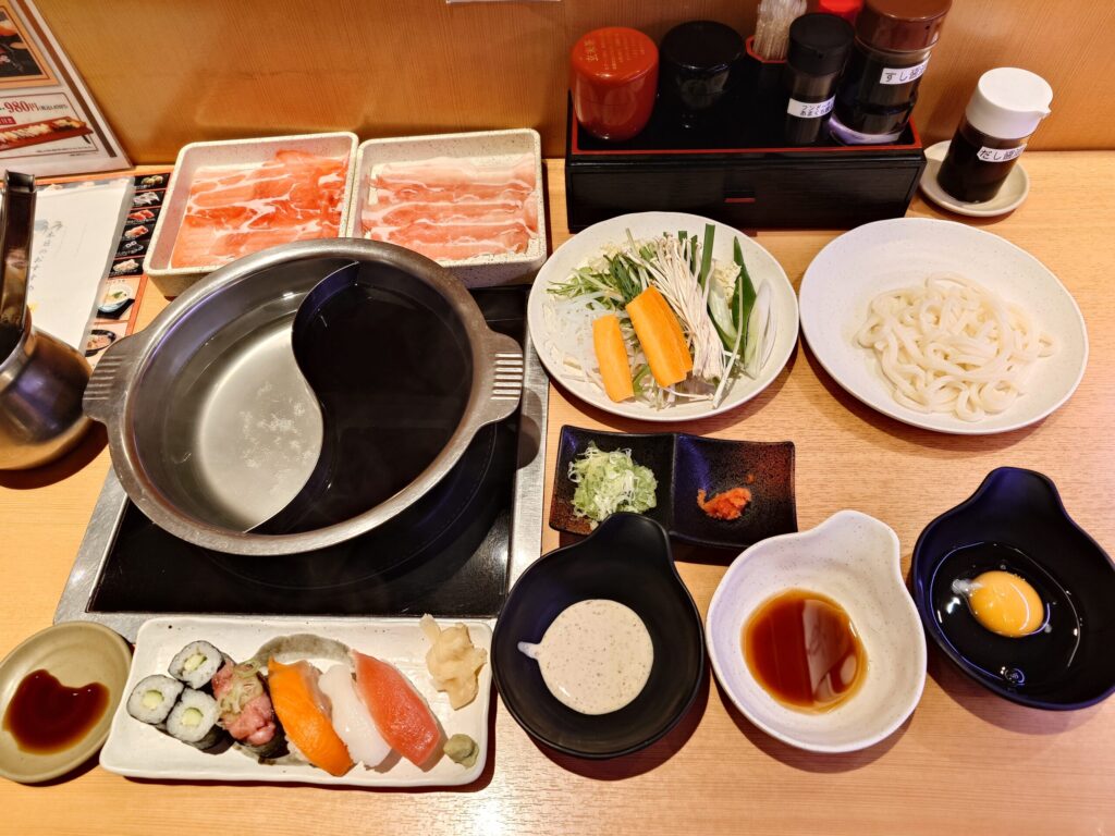 銀の舞（寿司5貫盛り＋肉しゃぶセット）