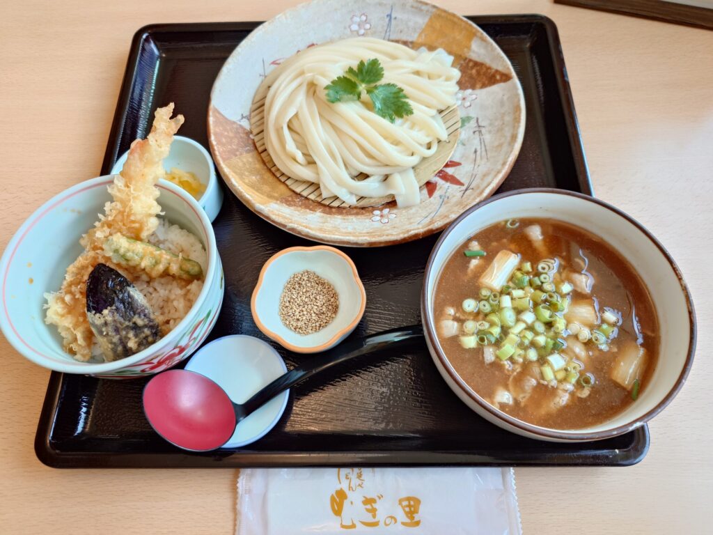 札幌市 東区 環状通東駅 環状通 むぎの里 札幌新道東店 香りつけめんセット(ミニ天丼)