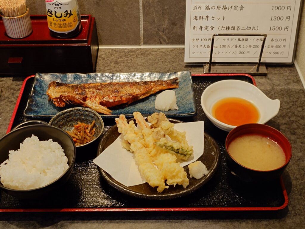 札幌市 中央区 さっぽろ駅 札幌駅 札幌駅前通 地酒と旬の肴 四季の蔵 本店 魚力定食（魚＆天ぷら）